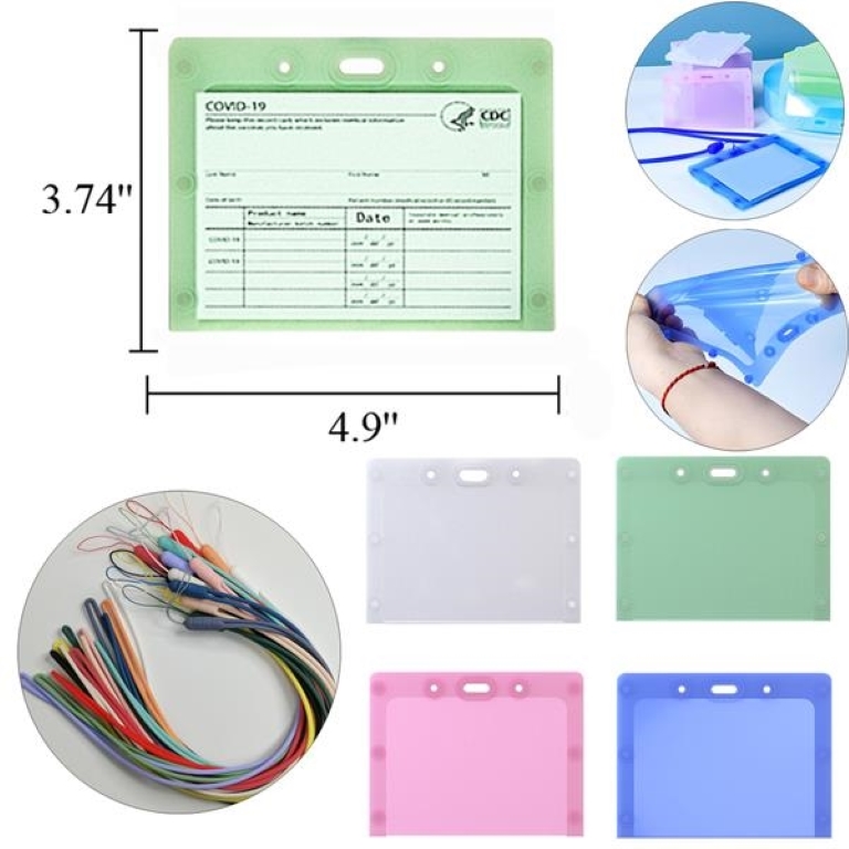 Silicone Vaccination Card Badge Holder