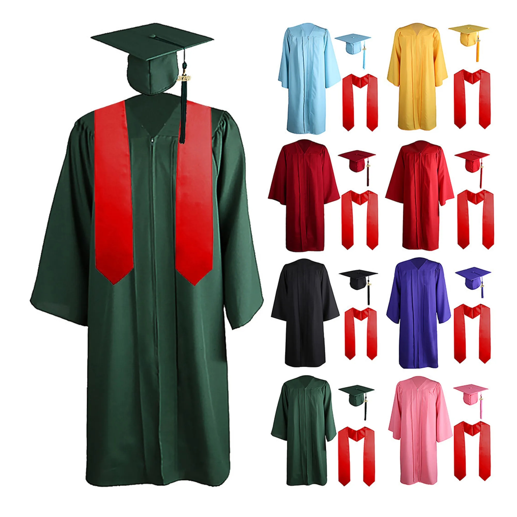 Graduation Ceremony Gown Suit With Hat Shawl 9