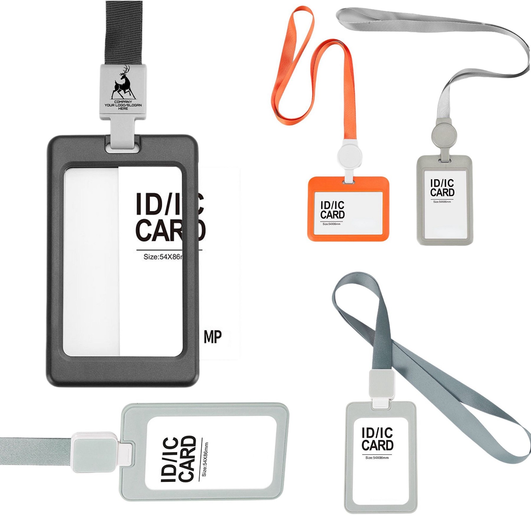 Working badge holder with lanyard
