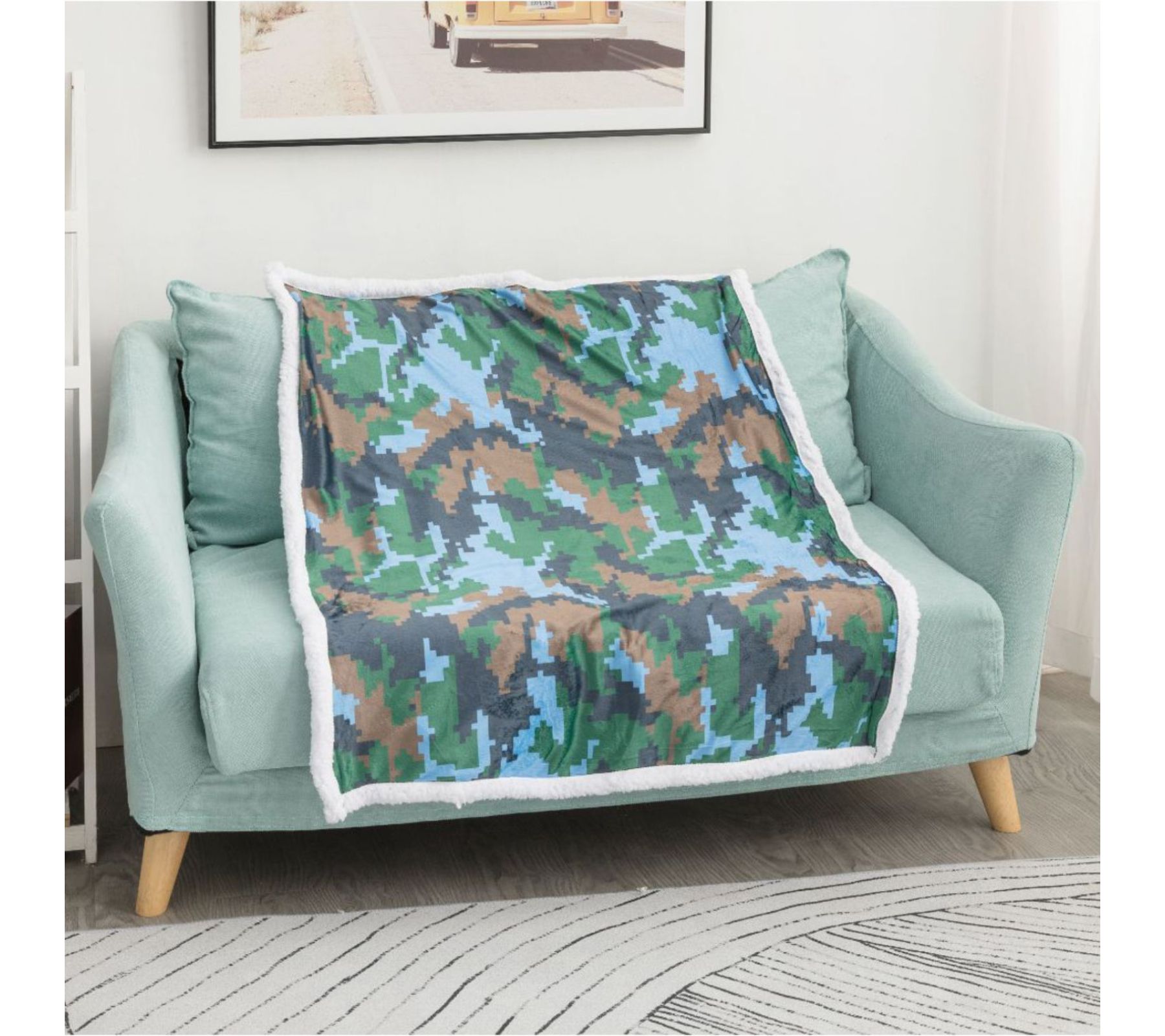30" x 40" Sherpa Velvet Plush Crystal Throw Sublimation Blanket