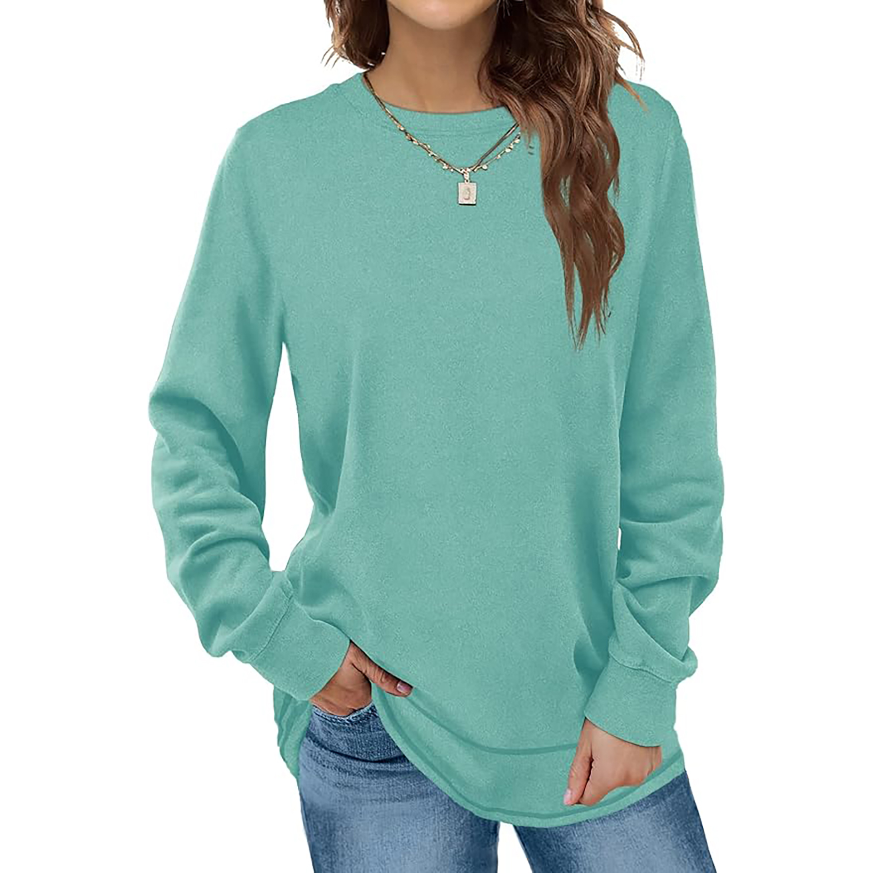 Women's Round Neck Long Sleeve Shirt 72