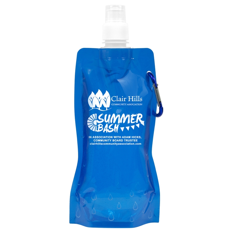 "Roll Up" 18 oz Foldable and Reusable Water Bottle with Matching Carabiner 46
