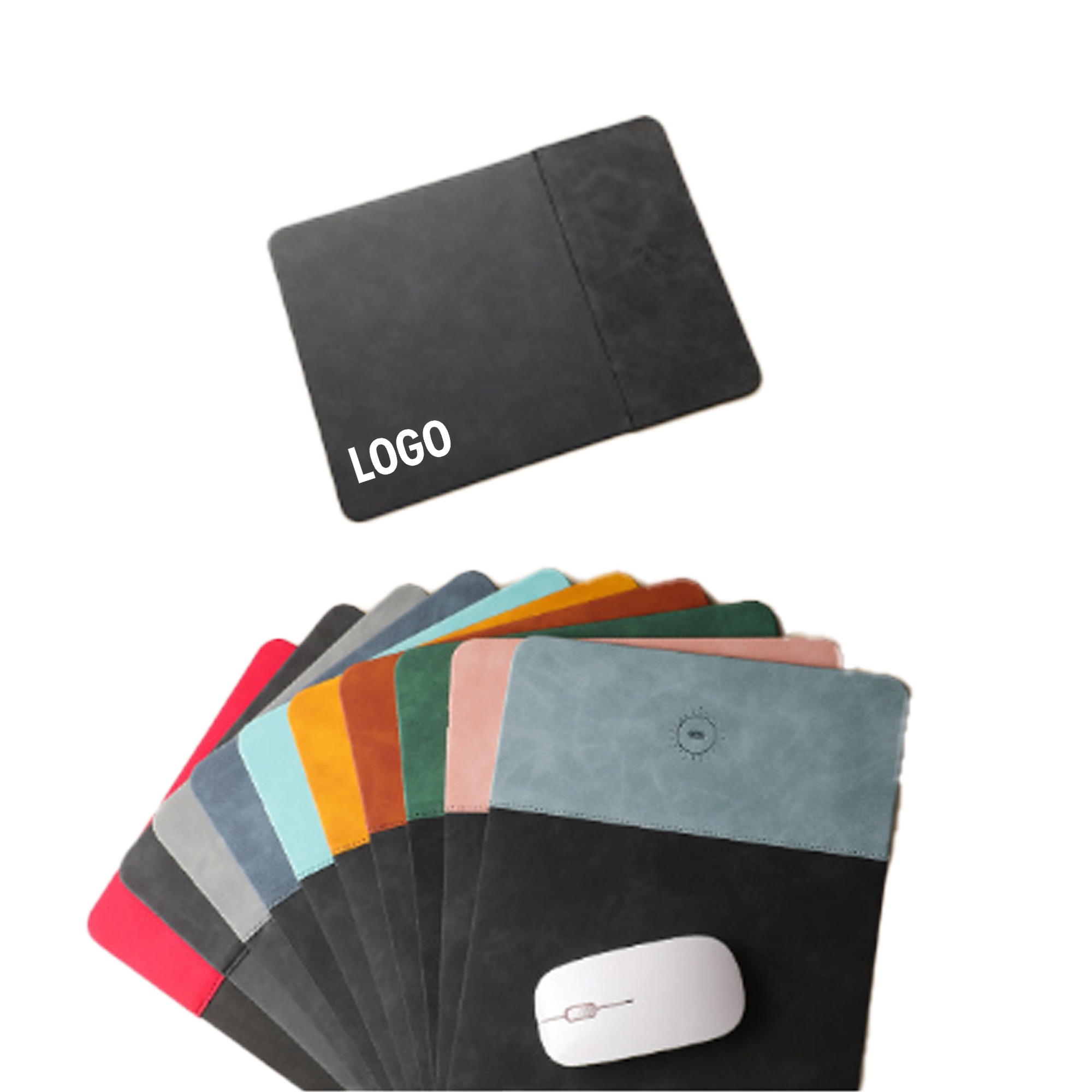 PU Leather Desk Mouse Pad With Wireless Charging