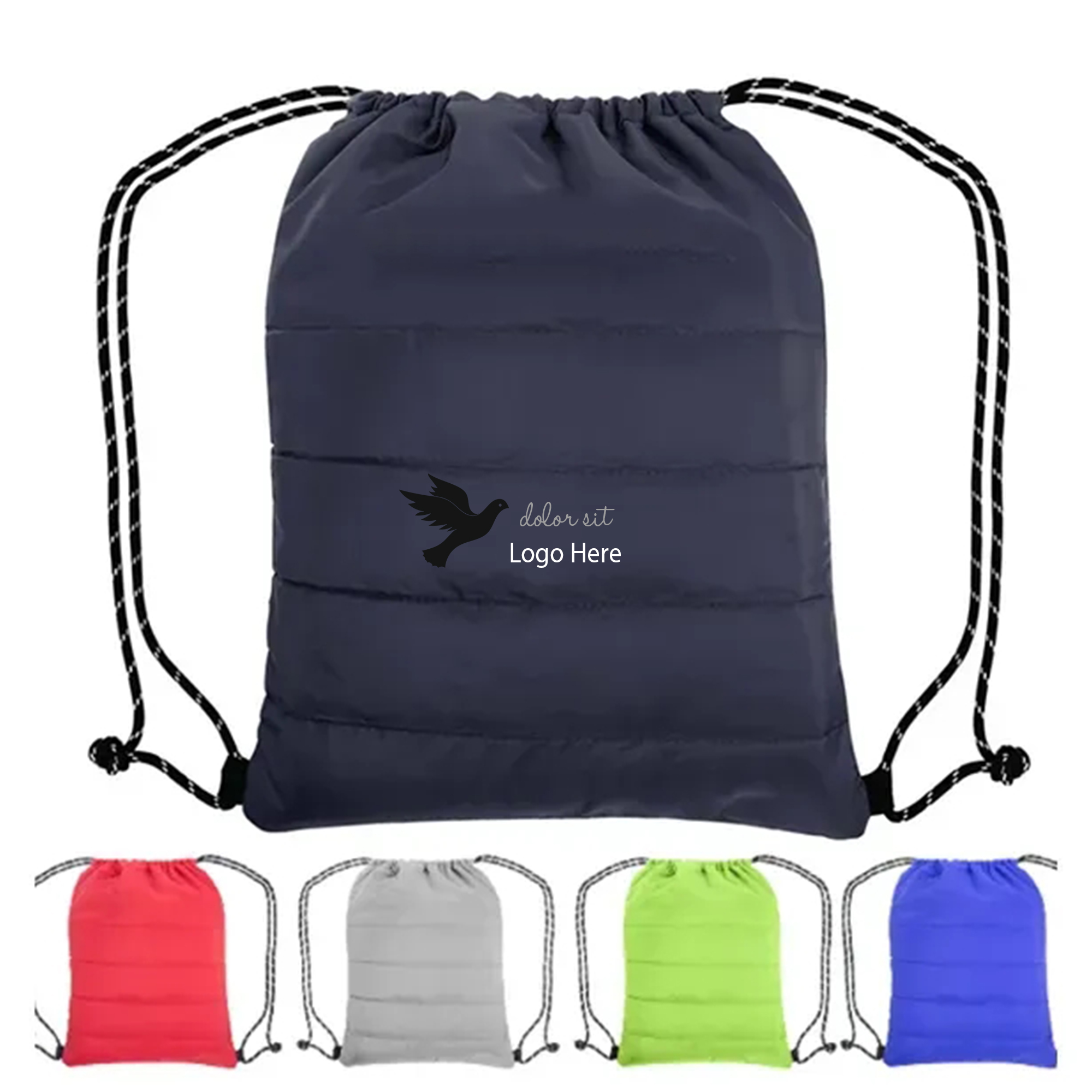 Puffy Cinch Top Backpack Quilted Drawstring Pouch 6