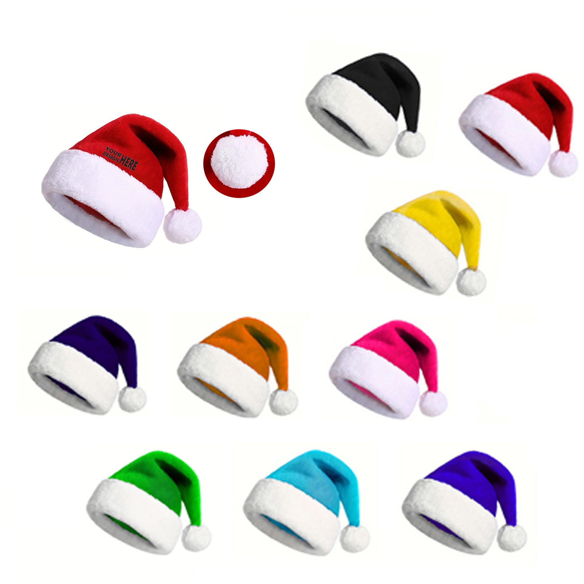 Colored Thickened Party Santa Hat 2