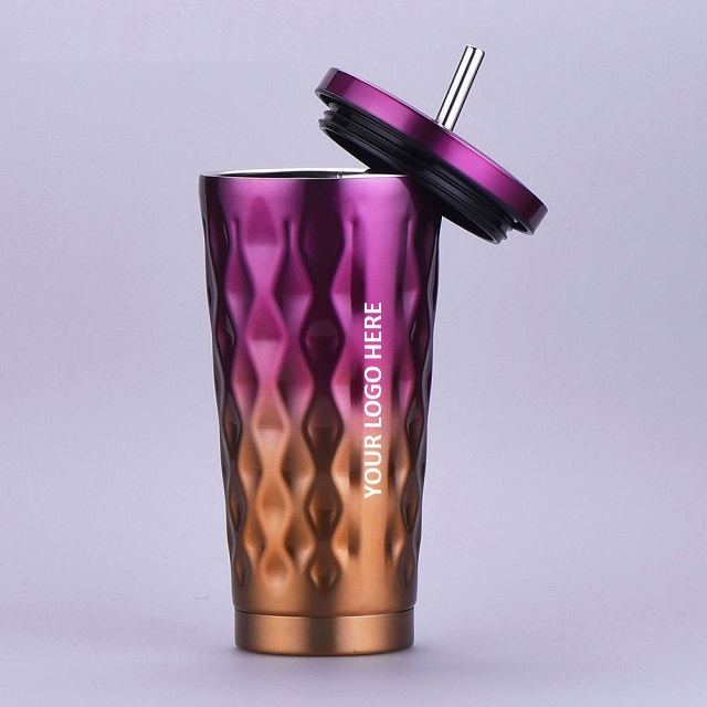 Diamond Design Pattern Stainless Steel Tumbler 16 oz