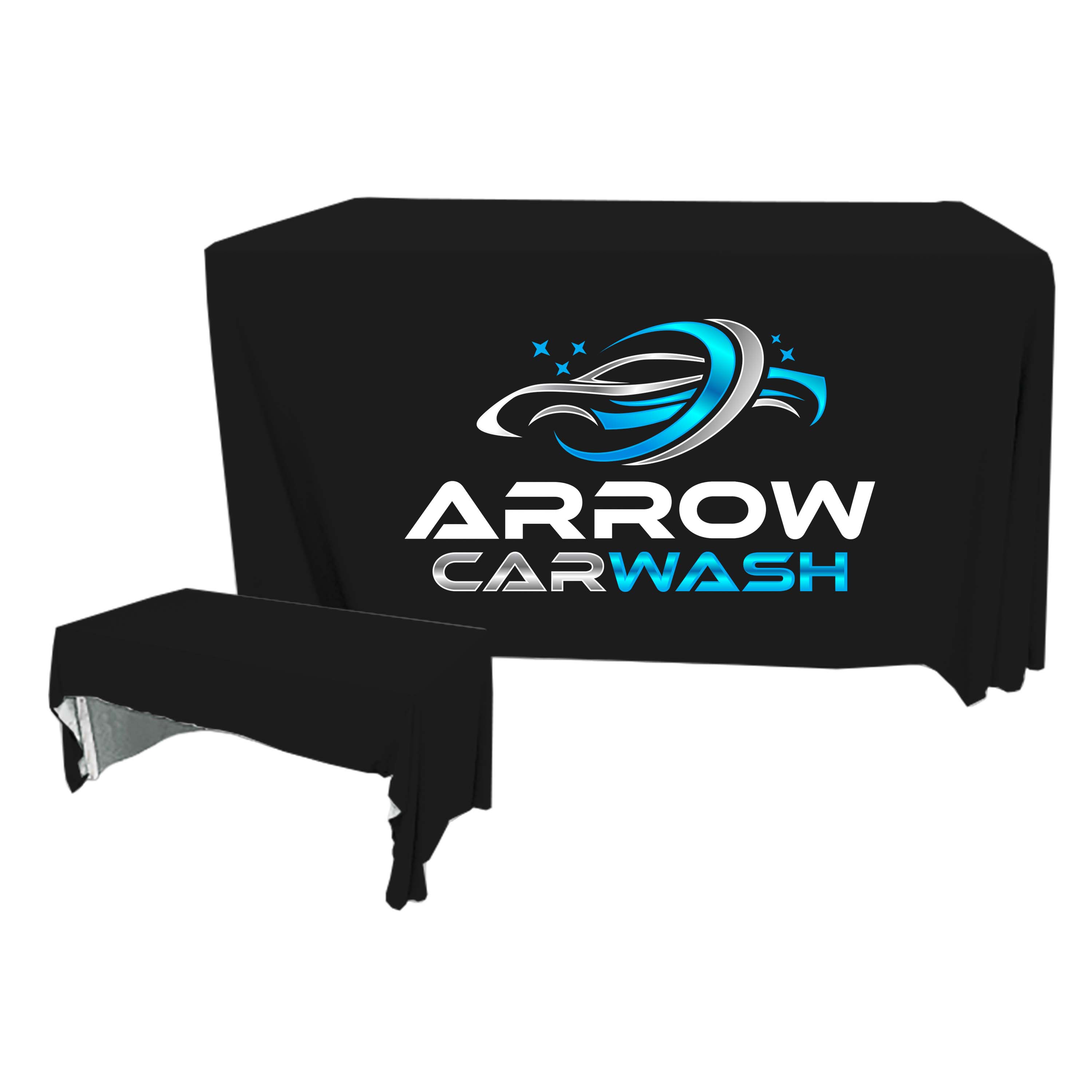4 ft. x 24 in. 3 Sided PolyKnit Table Cover (Full Color Logo) 27