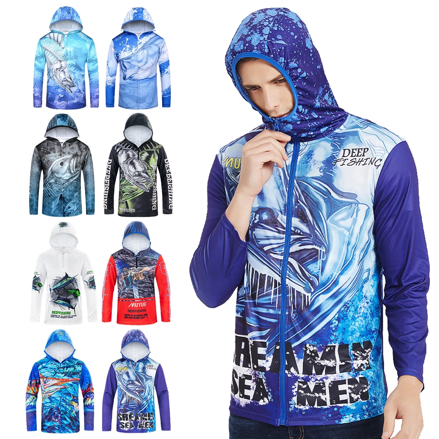 Long Sleeve Sun Protection Upf 51+ Moisture Wicking T-Shirts