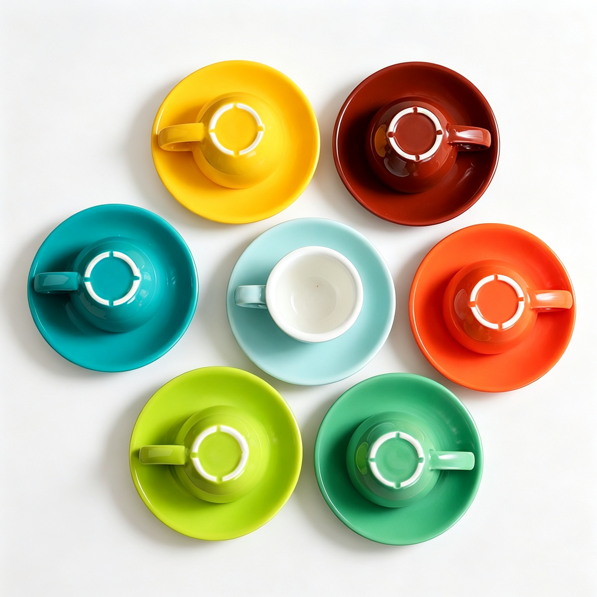 2.5 oz Colorful Ceramic Coffee Cup Saucer Set 5