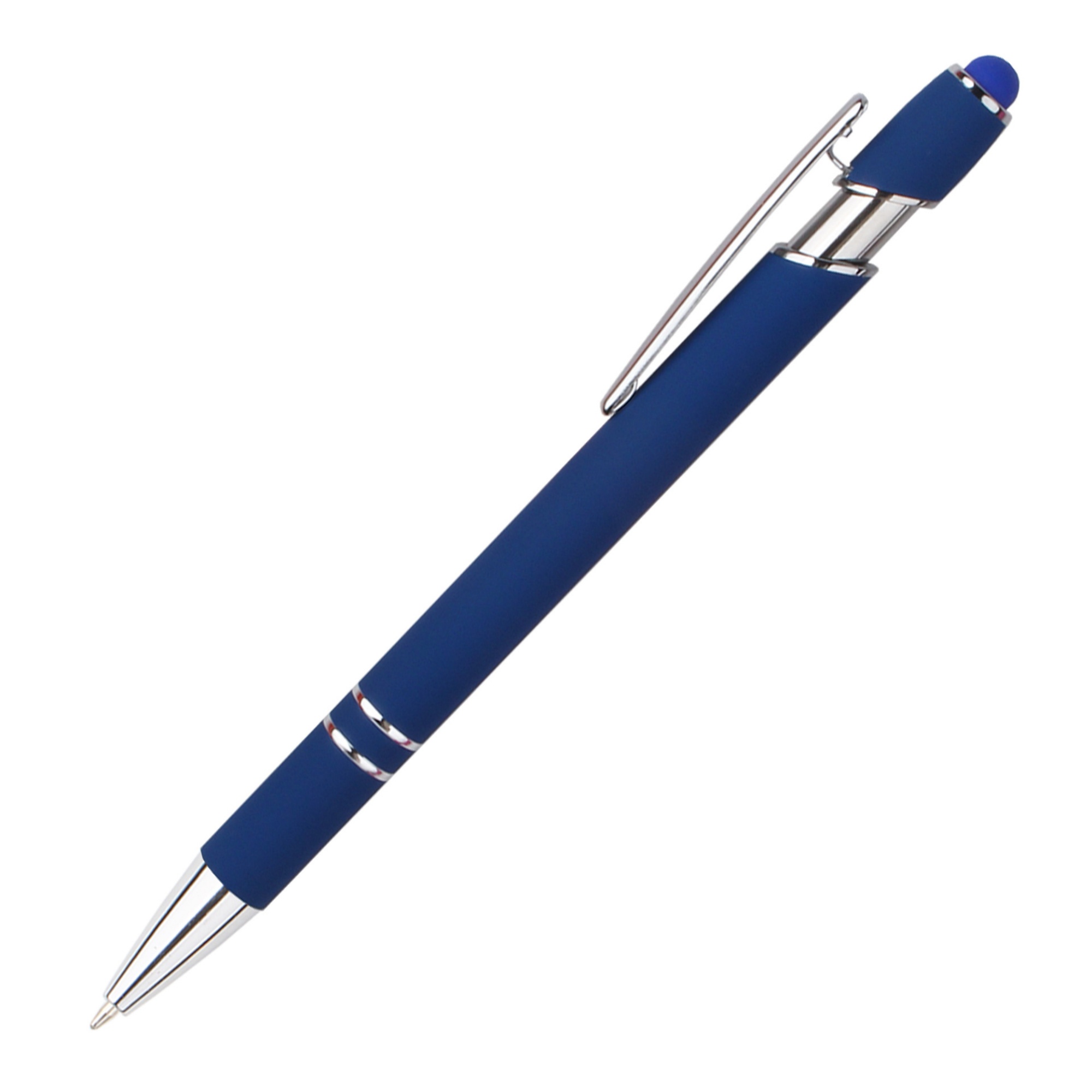 Retractable Metal Ballpoint Pen With Stylus Tip Black Ink 50