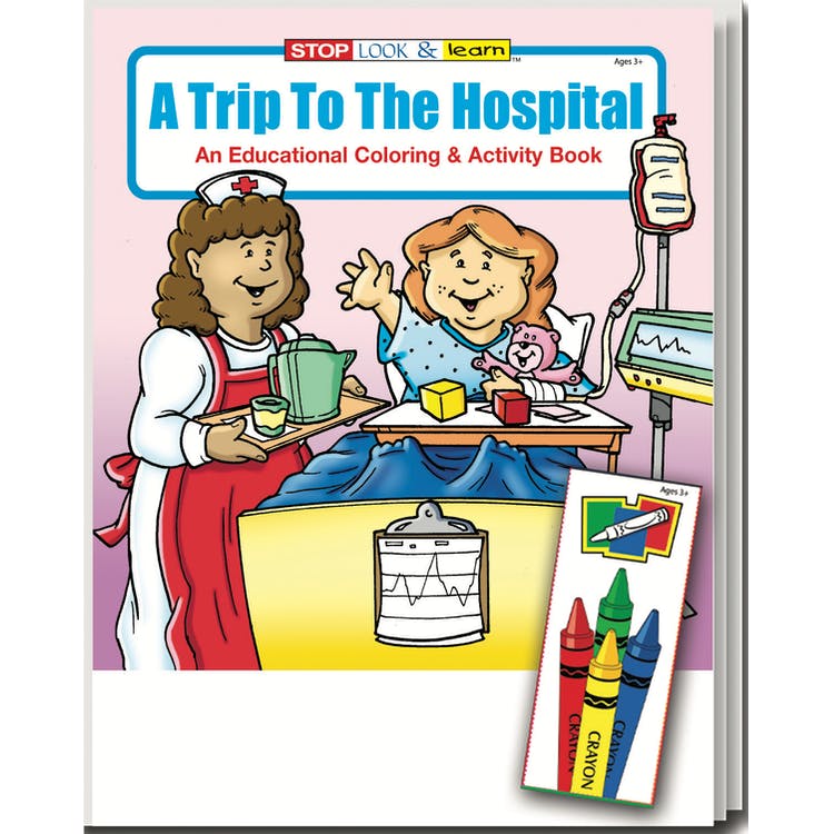 A Trip to the Hospital Coloring Book Sets - 4 Pack Crayons Ages 3-11 3