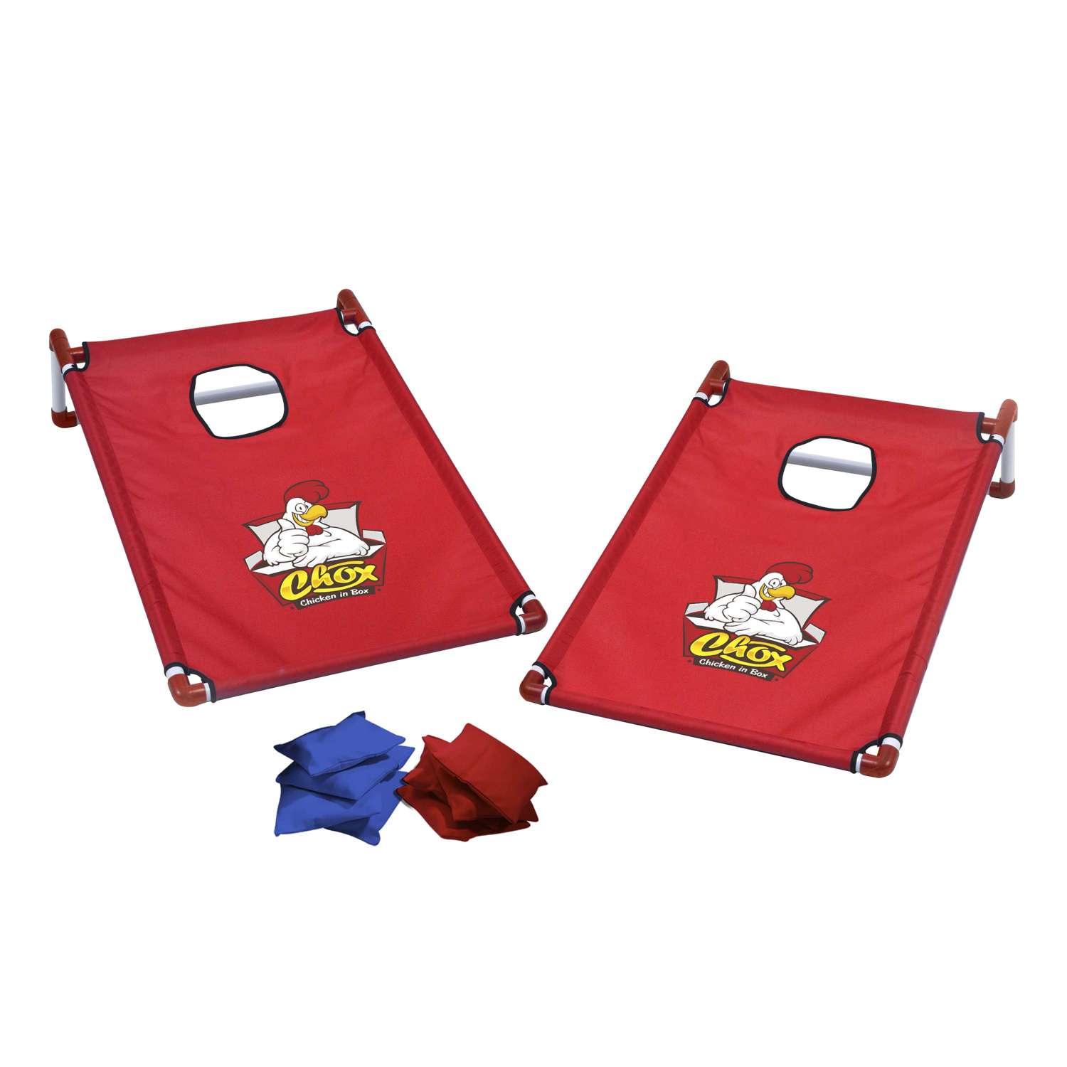 Portable Cornhole, 4 Red & Royal Bean Bags 4