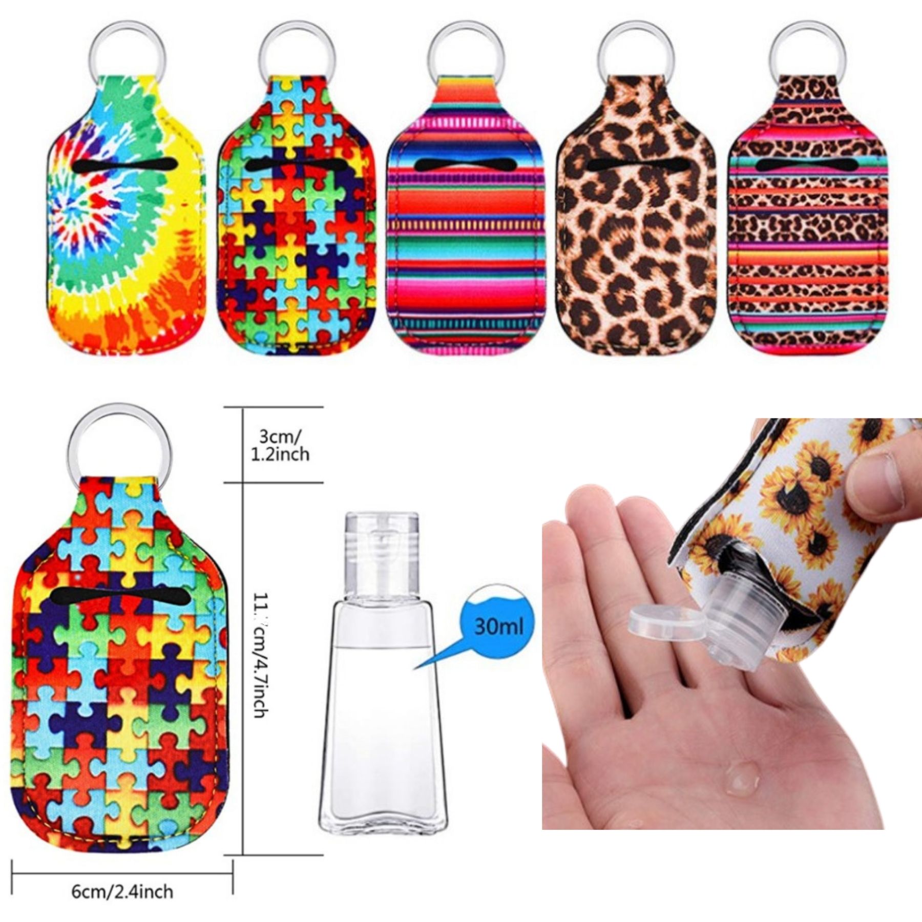 Full Color Neoprene Hand Sanitizer Holders