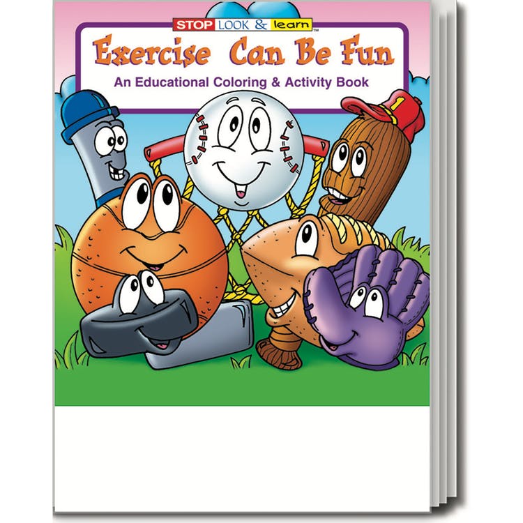 Exercise Can Be Fun Coloring Books - 16 Pages Ages 3-11 3