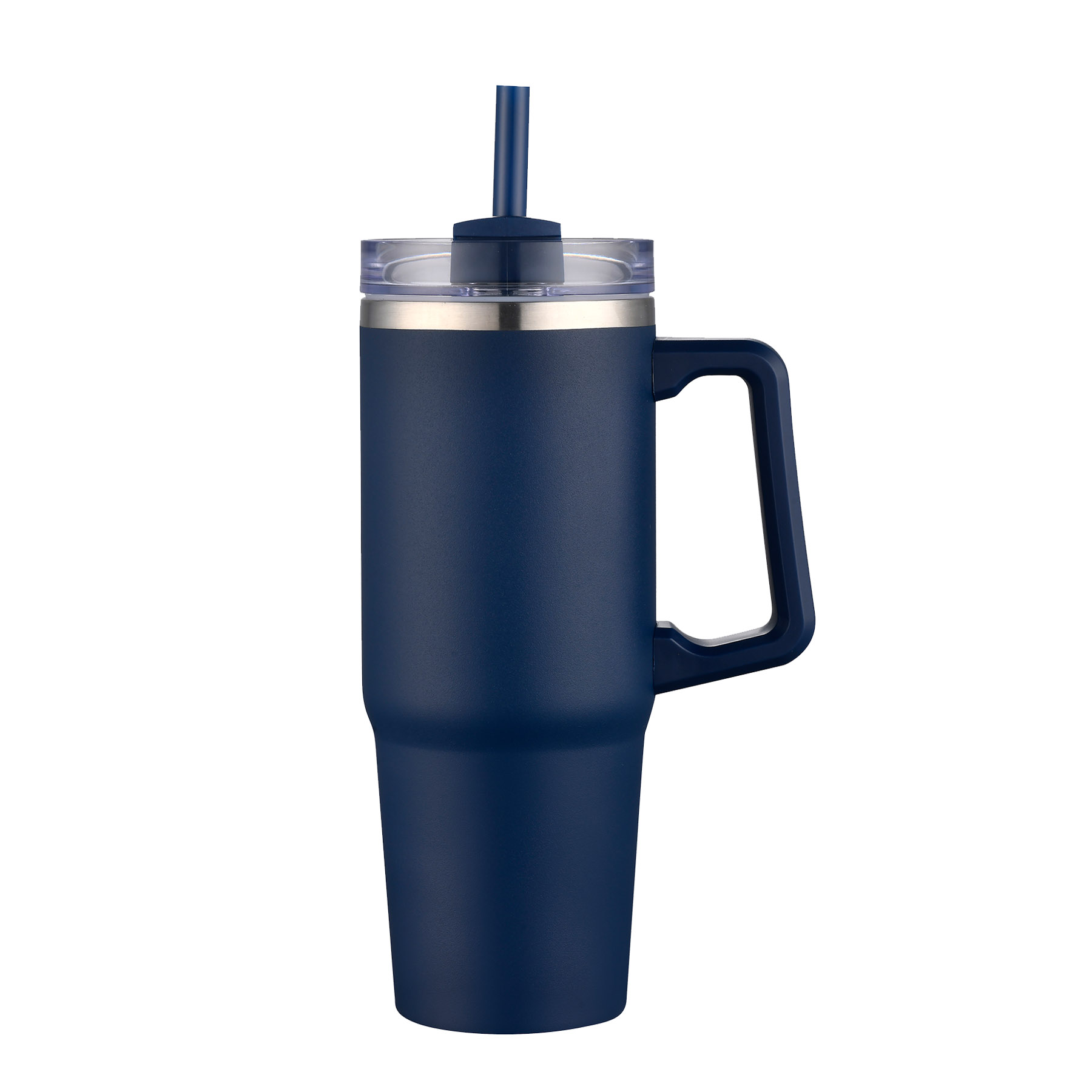 30 oz. Two Tone Travel Handle Mug with Twist Closure Straw Lid 15