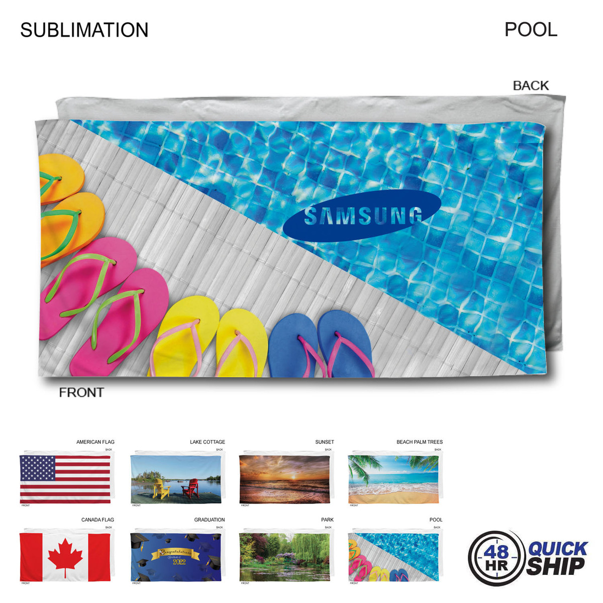 fiel 48Hr Quick Ship - Stock Design Heaviest Weight Plush Velour Terry Beach Towel 30x60 Sublimated #SU699-19