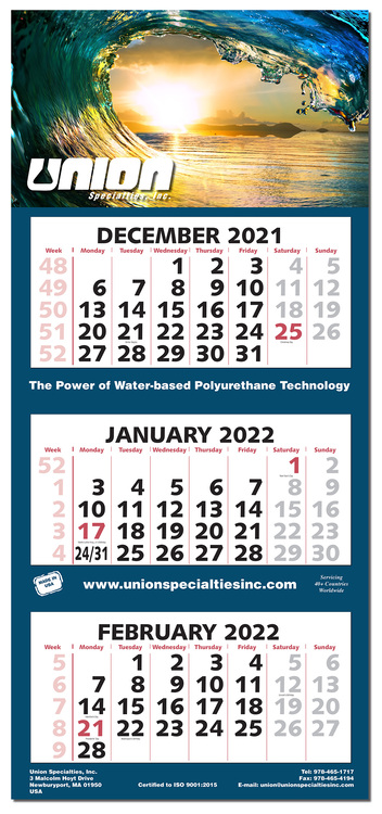 3 Month to View Wall Calendar - TY14 | American Calendar