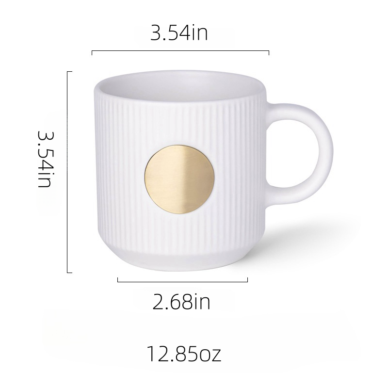 Gold-rimmed 3D Logo Copper Plaque Mug 2