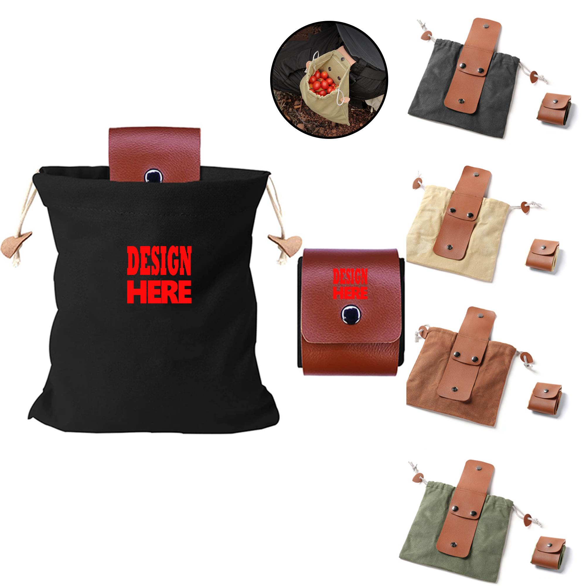 Foldable Outdoor Foraging Bag for Mushrooms with PU Material 3