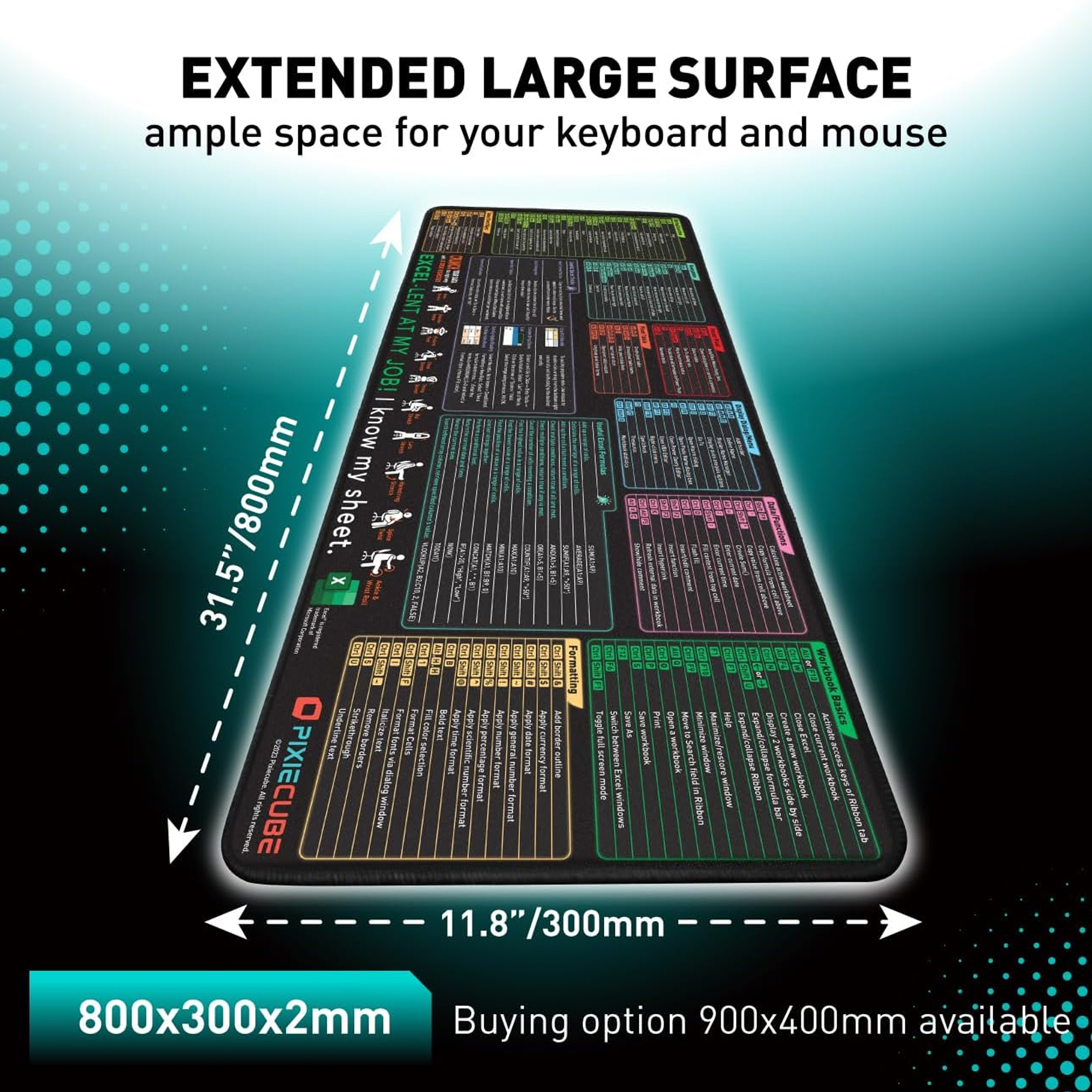 31.5" x 11.8" Extended Mouse Pad for Keyboard & Mouse 6