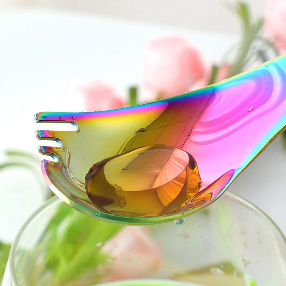 2 In 1 Bend Handle Spork Soup Tableware 15