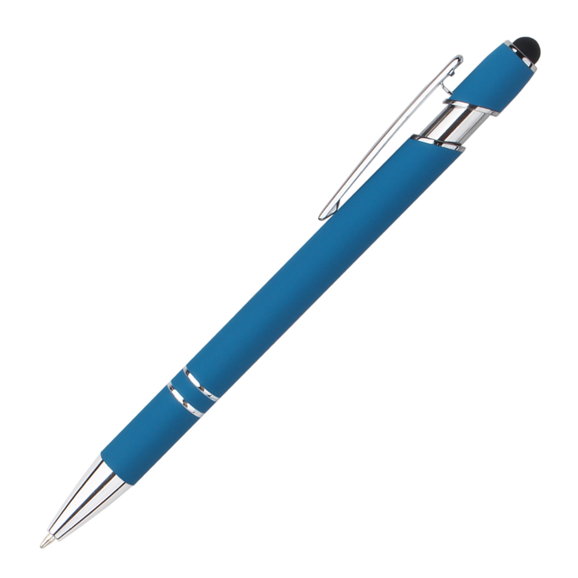 Retractable Metal Ballpoint Pen With Stylus Tip Black Ink 49