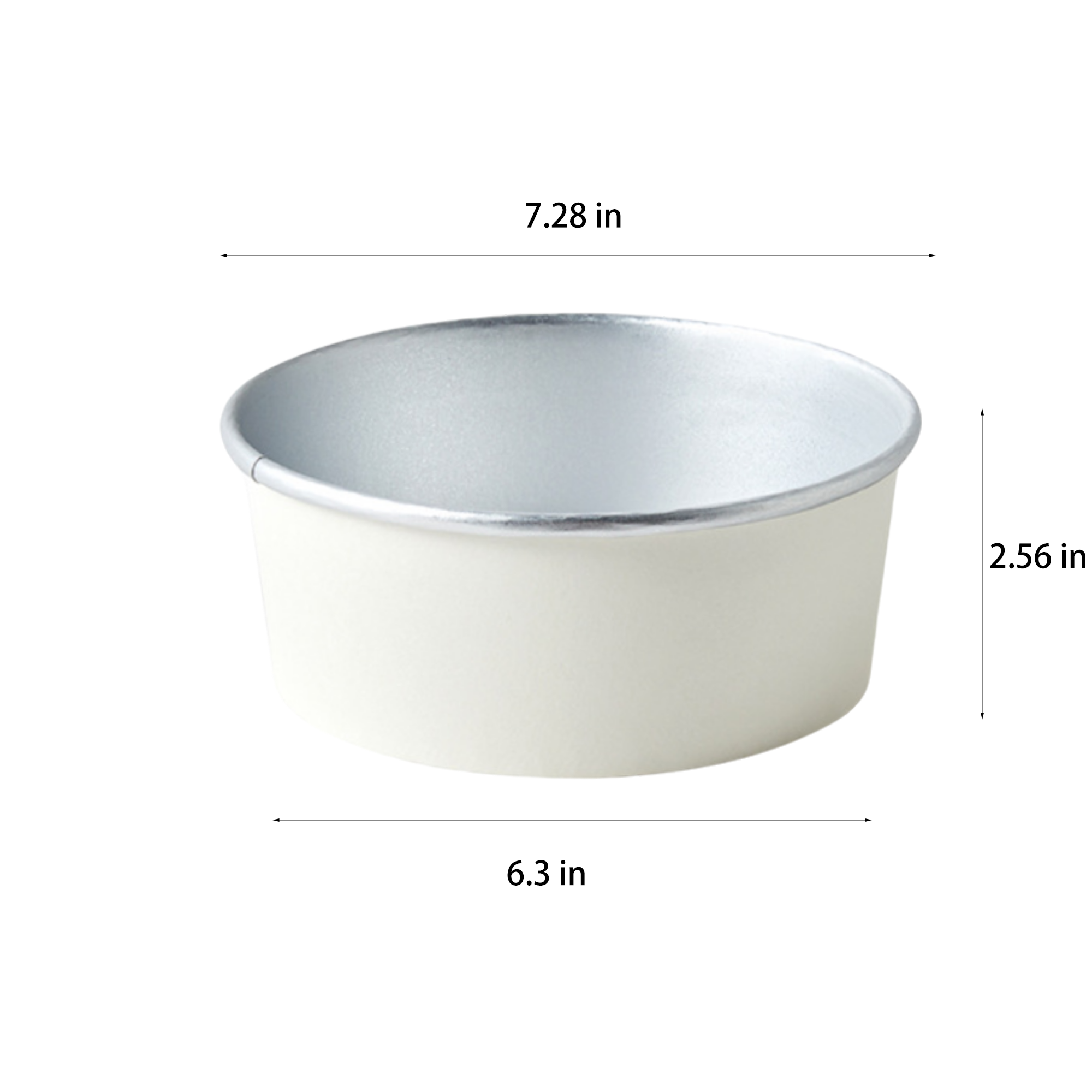 7.3 x 2.6 Inch Disposable Aluminum Foil Bowl 3