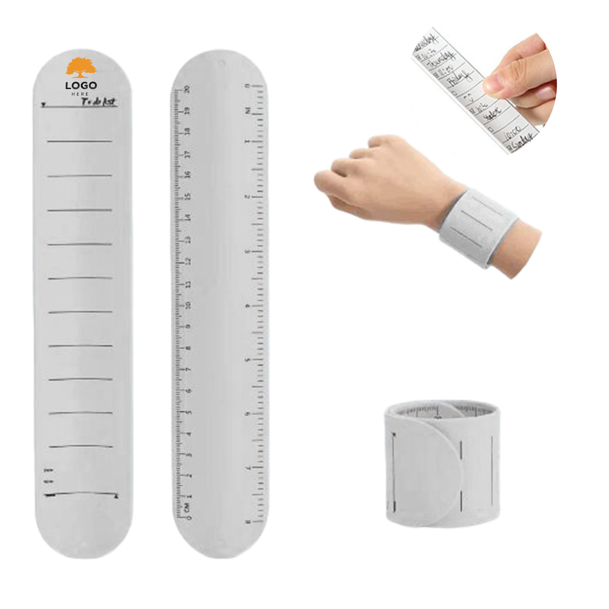 MOQ 50 To Do List Silicone Wristband Writable Erasable Reminder Band