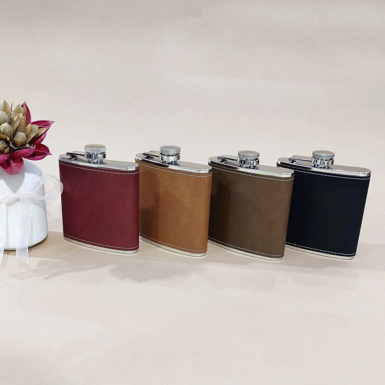 Stainless Steel Wrapped Hip Flask 8