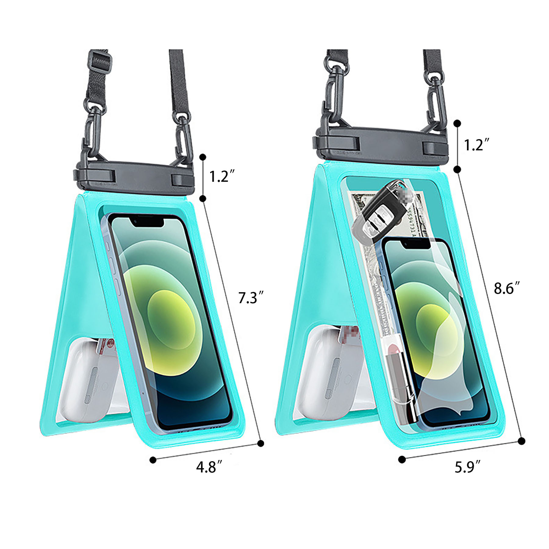 Double Waterproof Phone Pouch with Lanyard 7