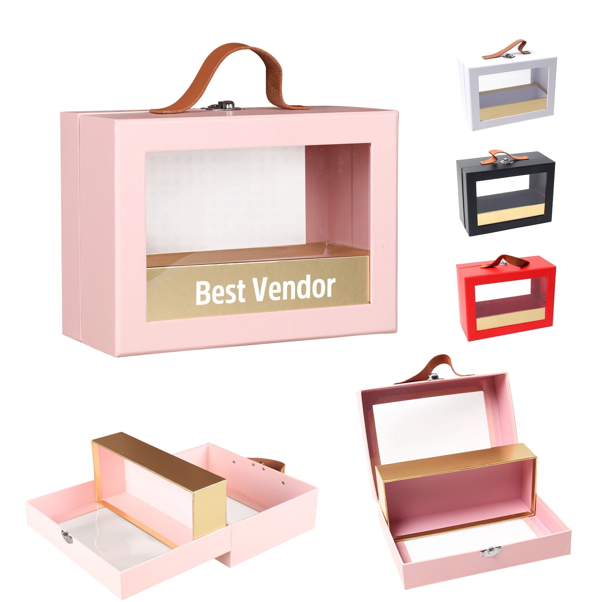 9"x6"x4" Large Square Gift Box With Window 8