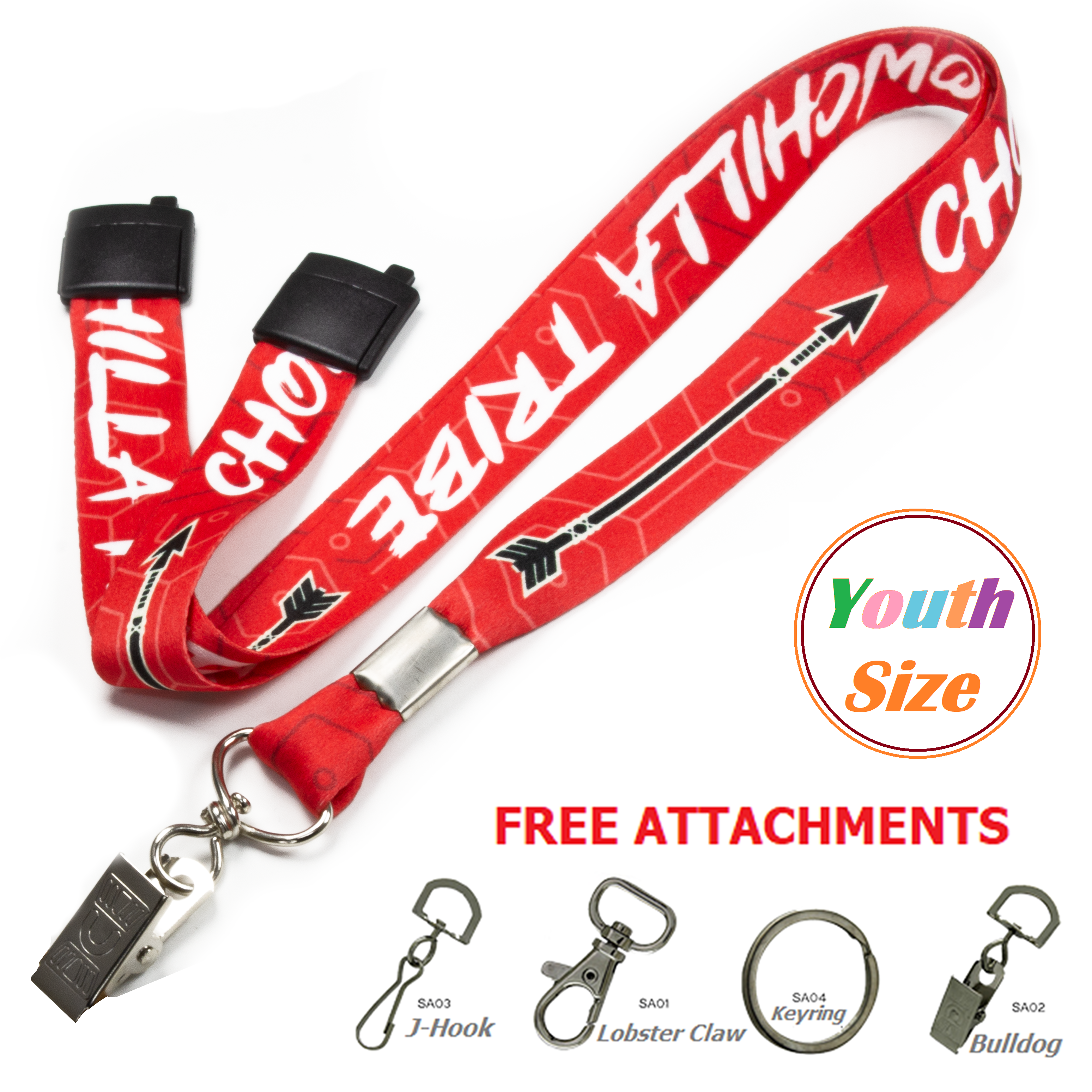 Youth Size USA Made Sublimated Lanyards w/ Safety Breakaway
