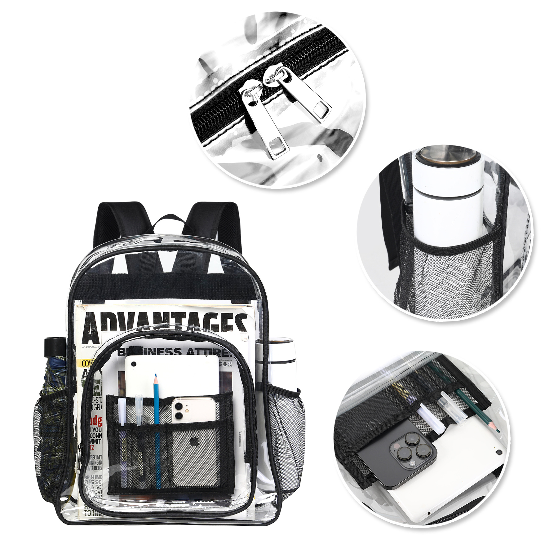 Heavy Duty School Security Clear Backpack 23