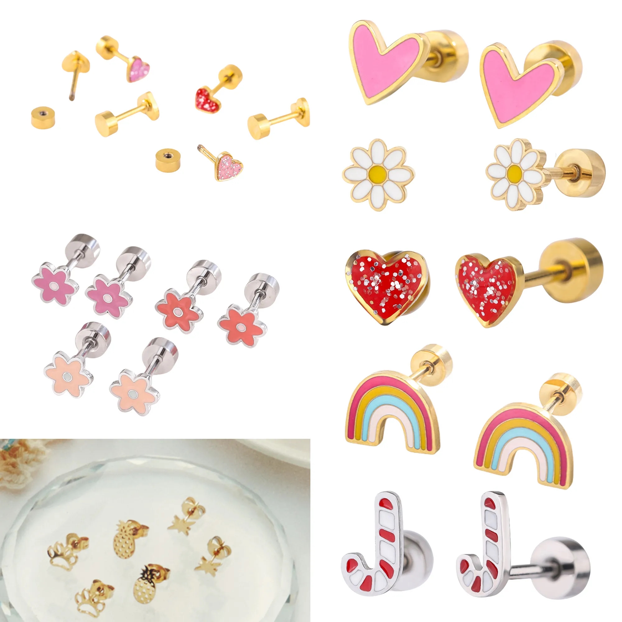 Stainless Steel Stud Earrings Versatile Jewelry Essential 14