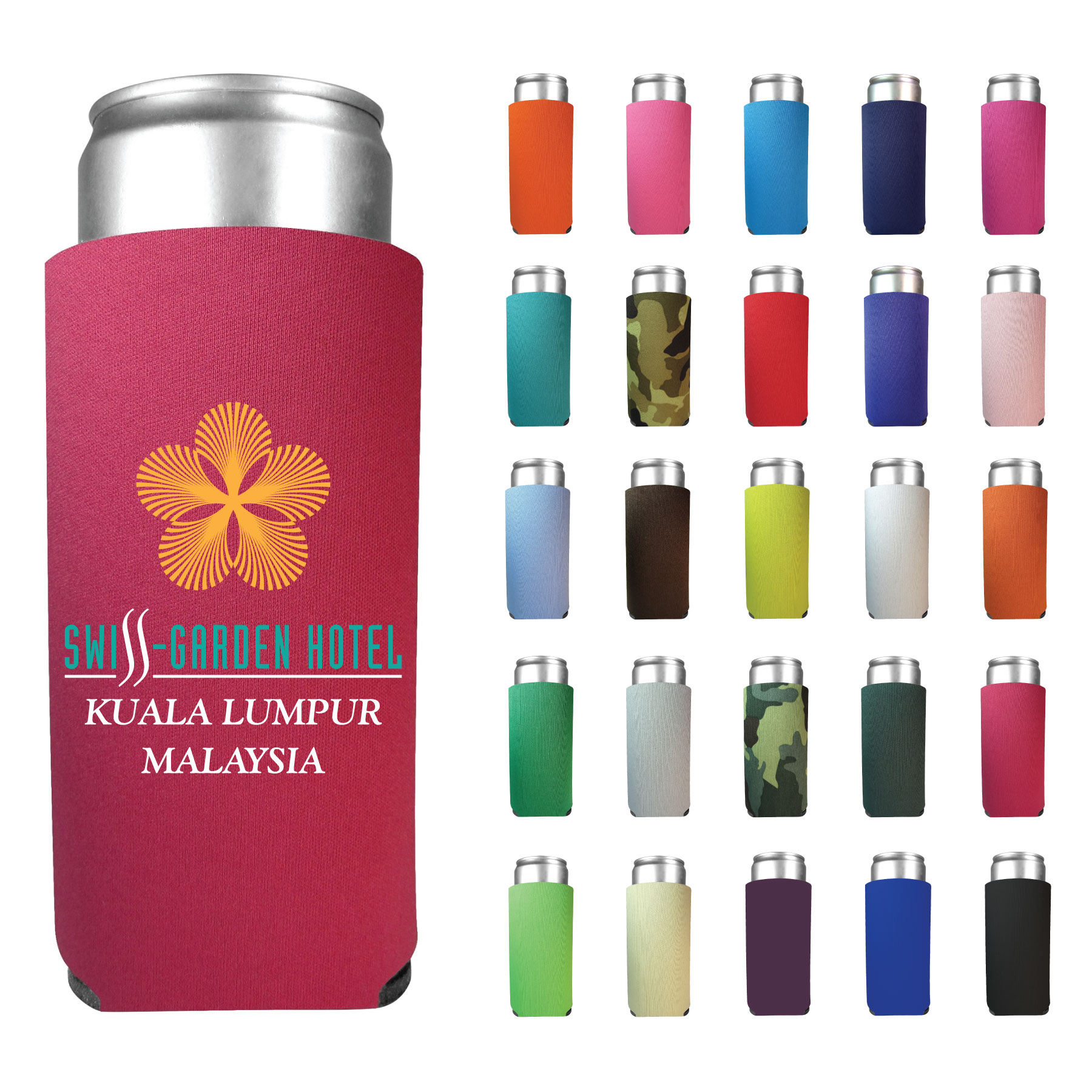 Collapsible 12 oz. Slim Foam Can Cooler - Screen Printed