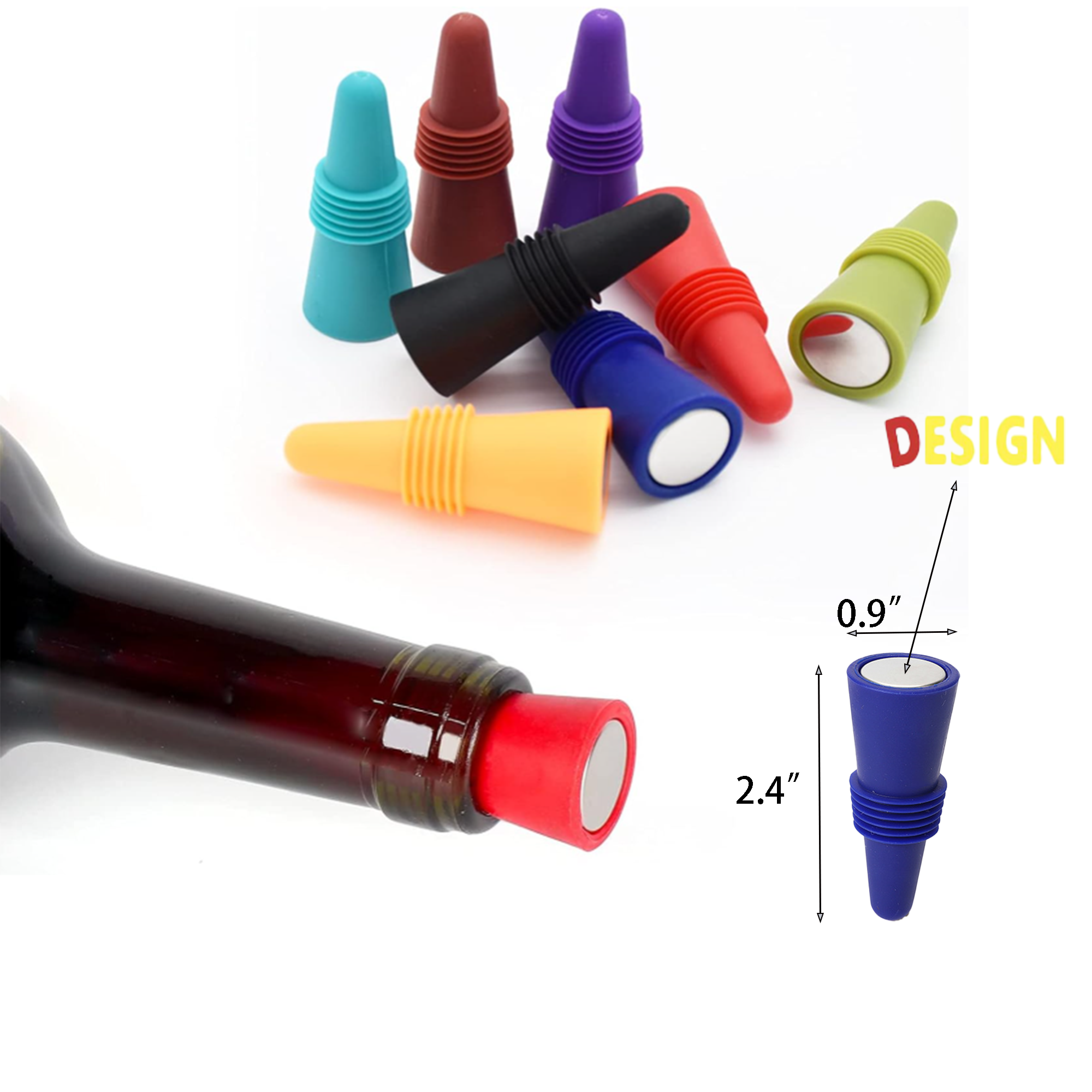 Conical Silicone Wine Bottle Stopper 2