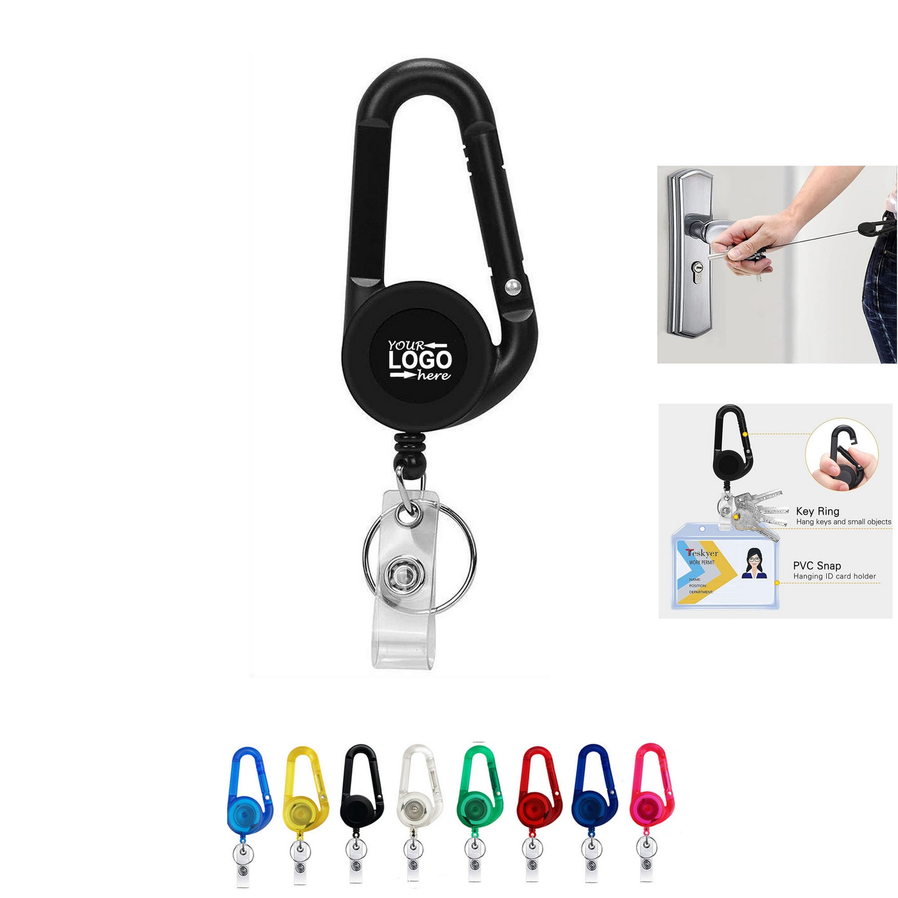 Retractable Badge Reel with Keychain
