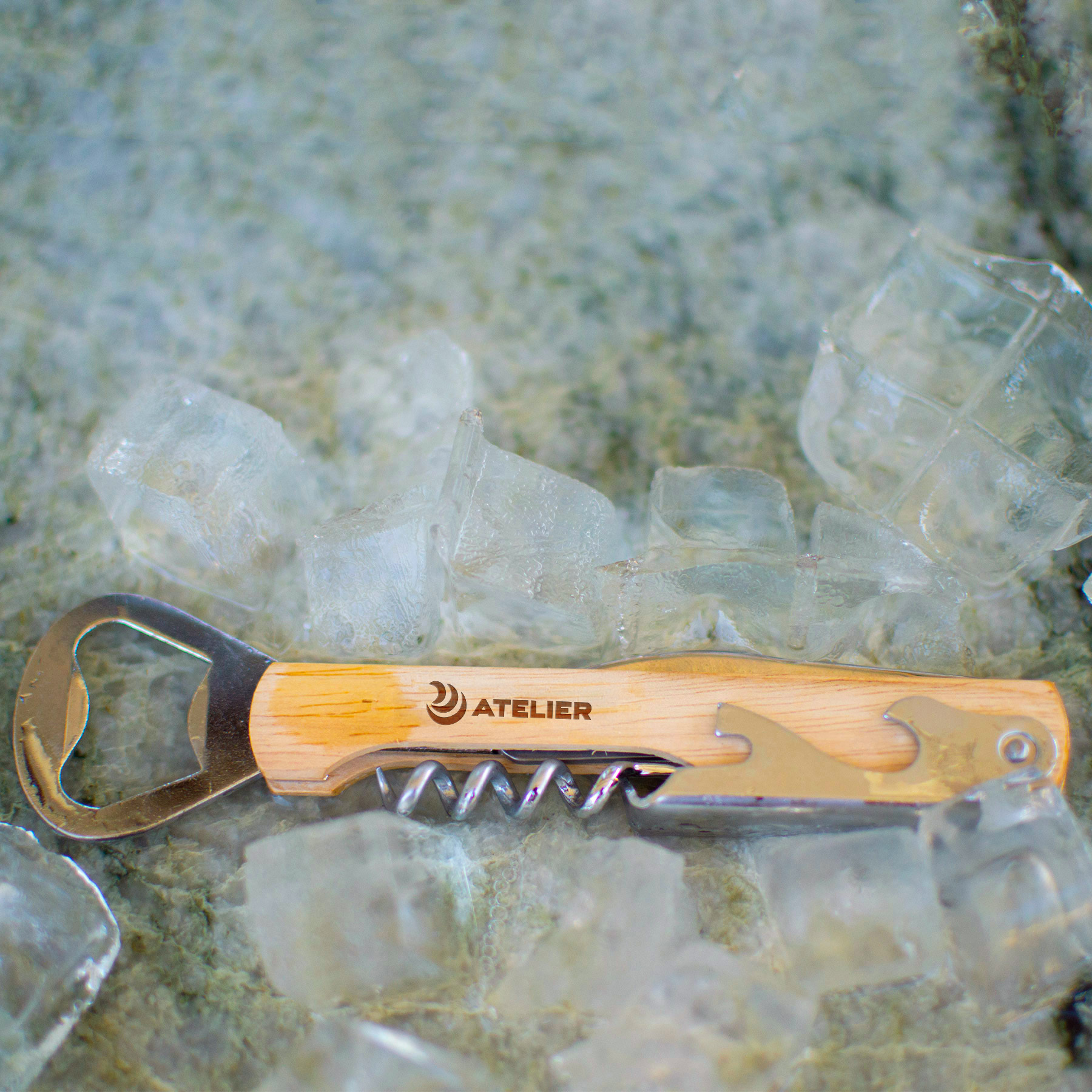 Wood Bottle Opener - Bottle Opener/Corkscrew Combo