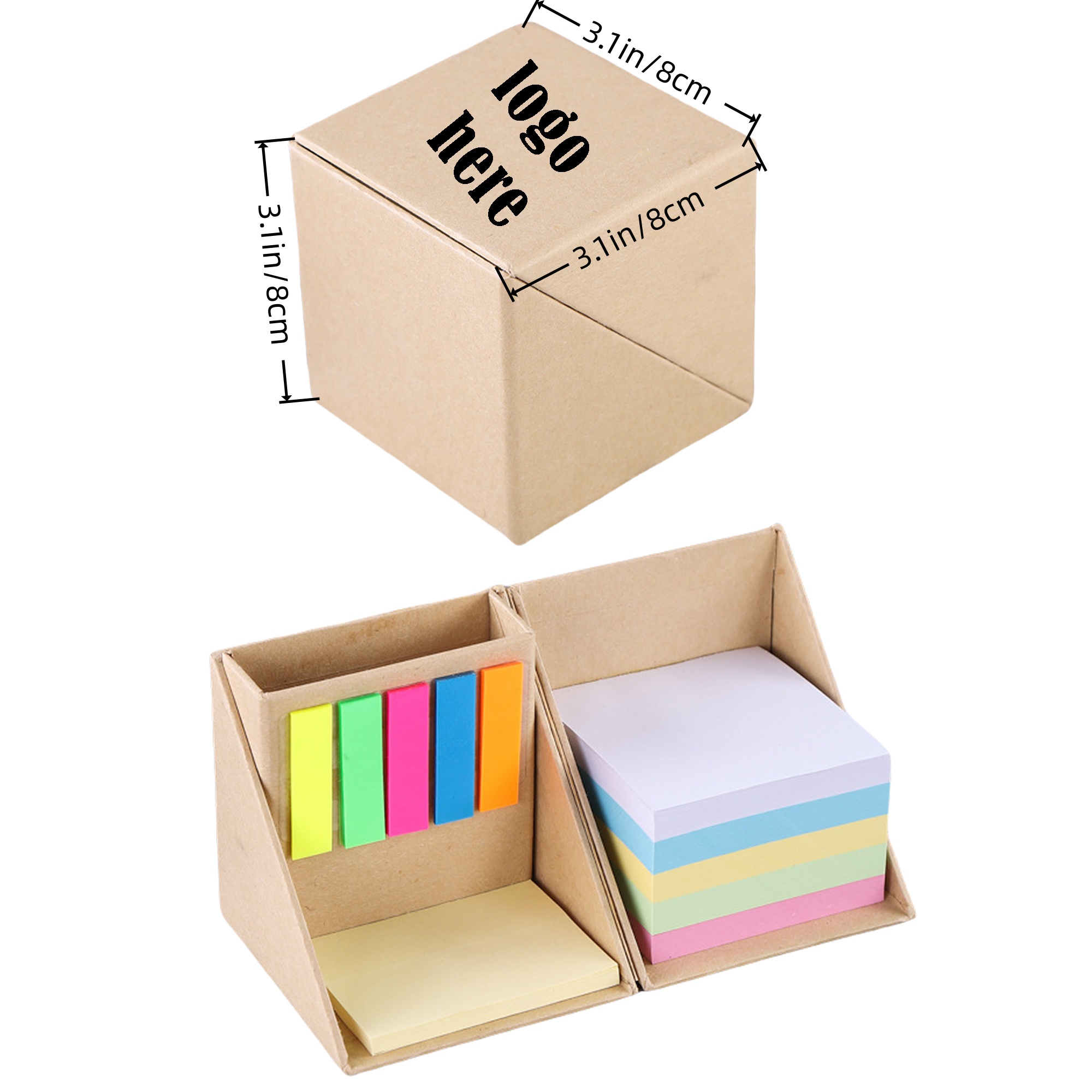 Multicolor Sticky Note Set with Pen Holder MOQ50 3