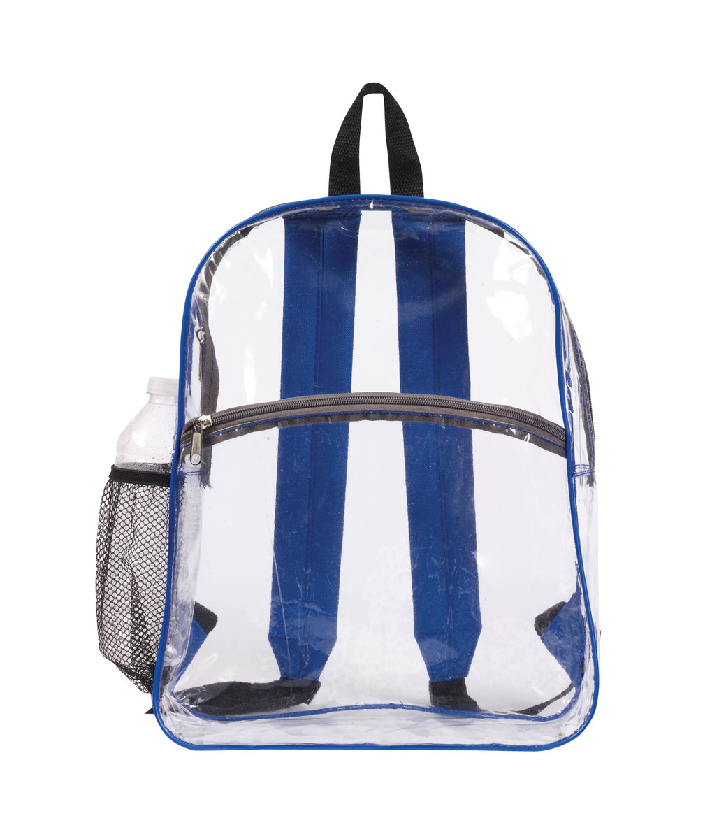 red clear backpack
