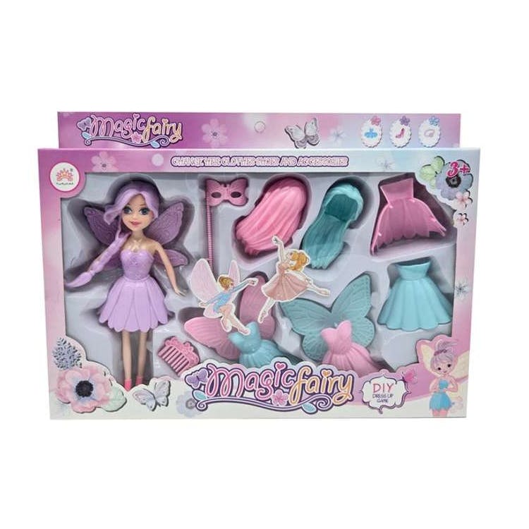 Fairy Dress-Up Doll with Changeable Outfits and Wings 7" 3