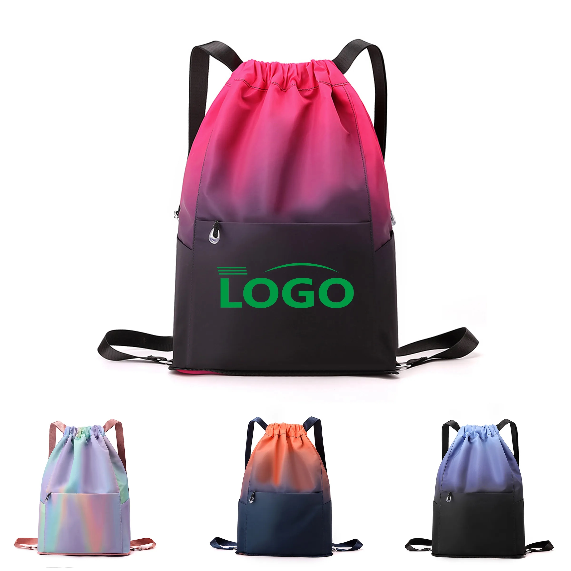 Multi-Color Foldable Waterproof Nylon Drawstring Bag