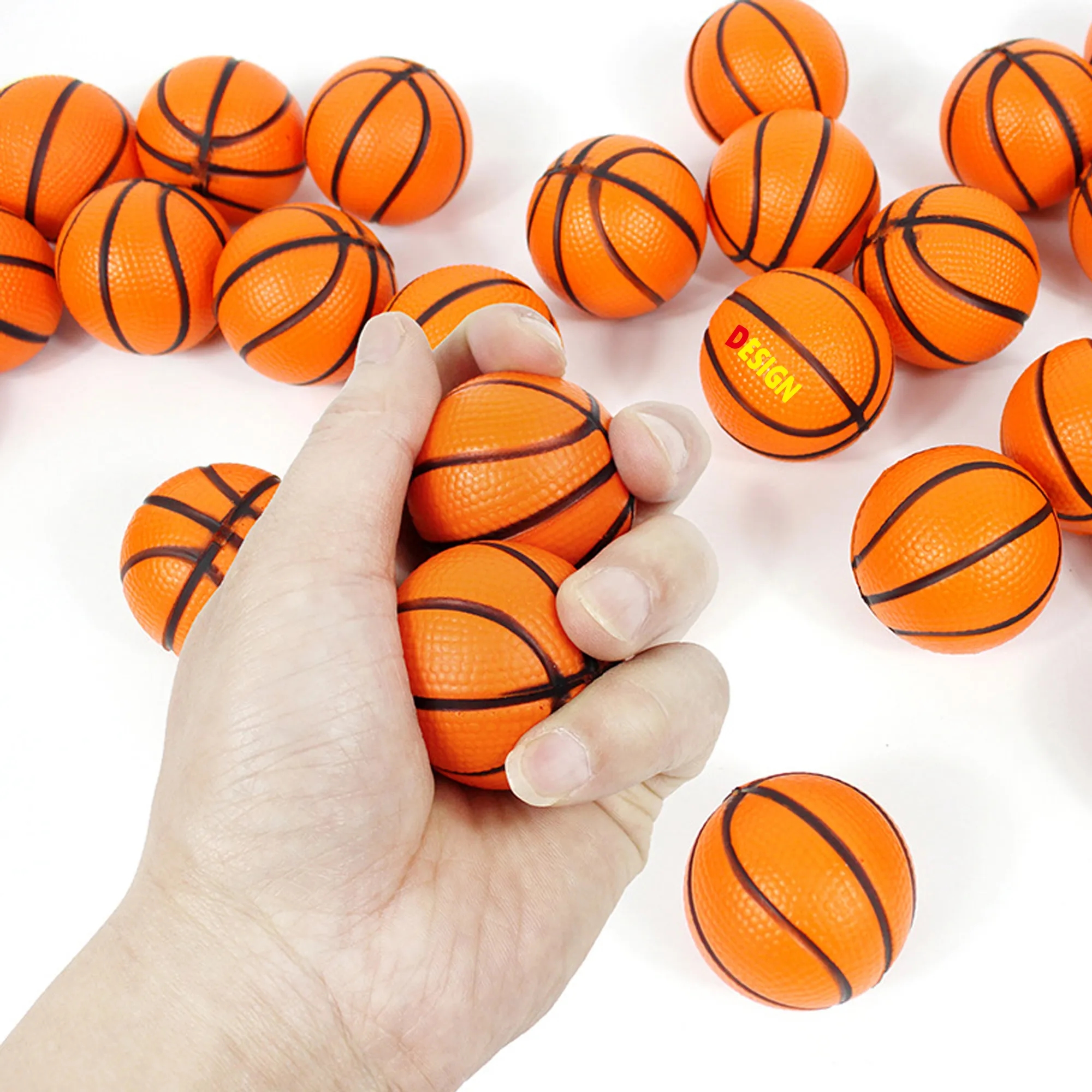 2.4" PU Foam Basketball Shaped Stress Reliever Ball 5