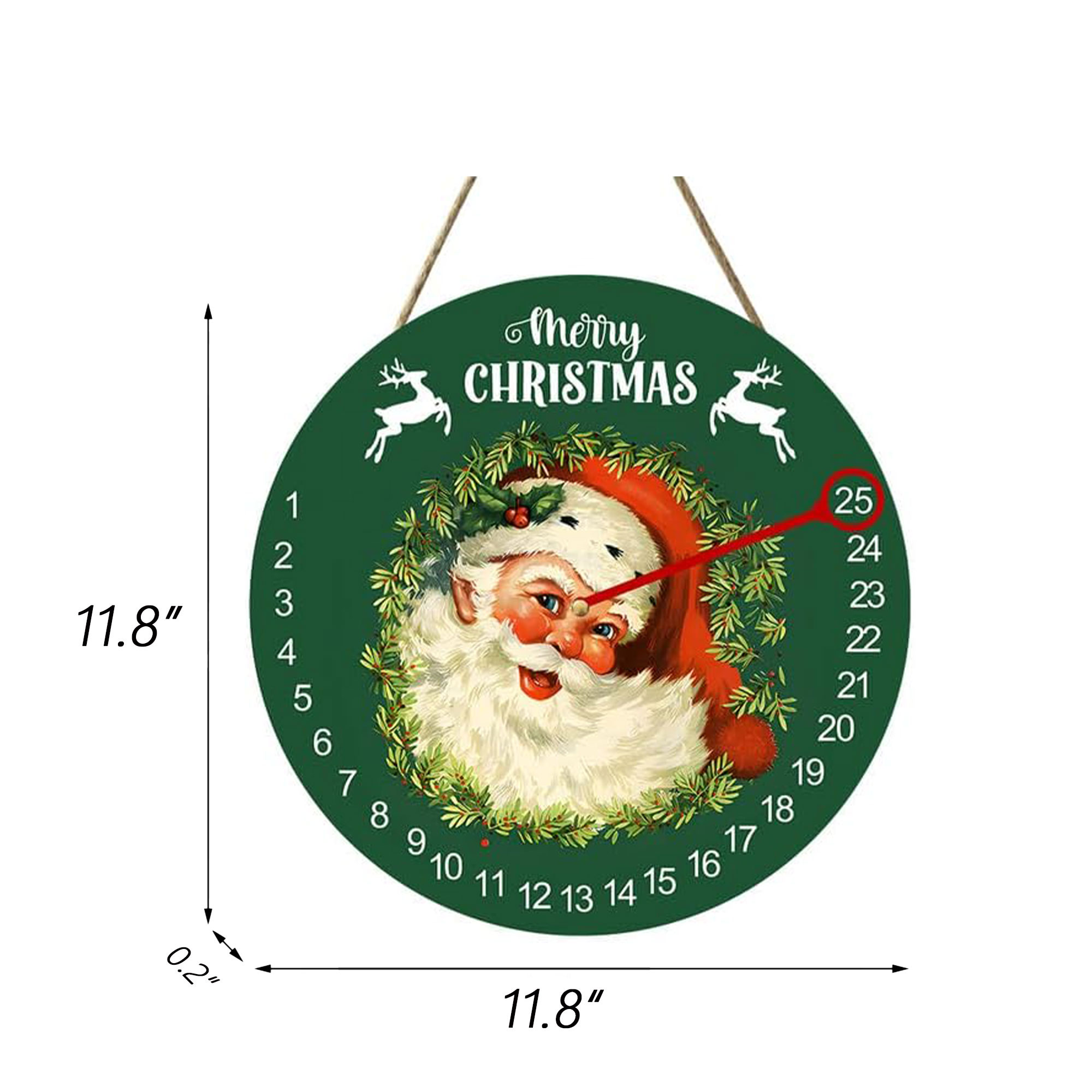 Wooden Circular Christmas Countdown Hanging Calendar 7