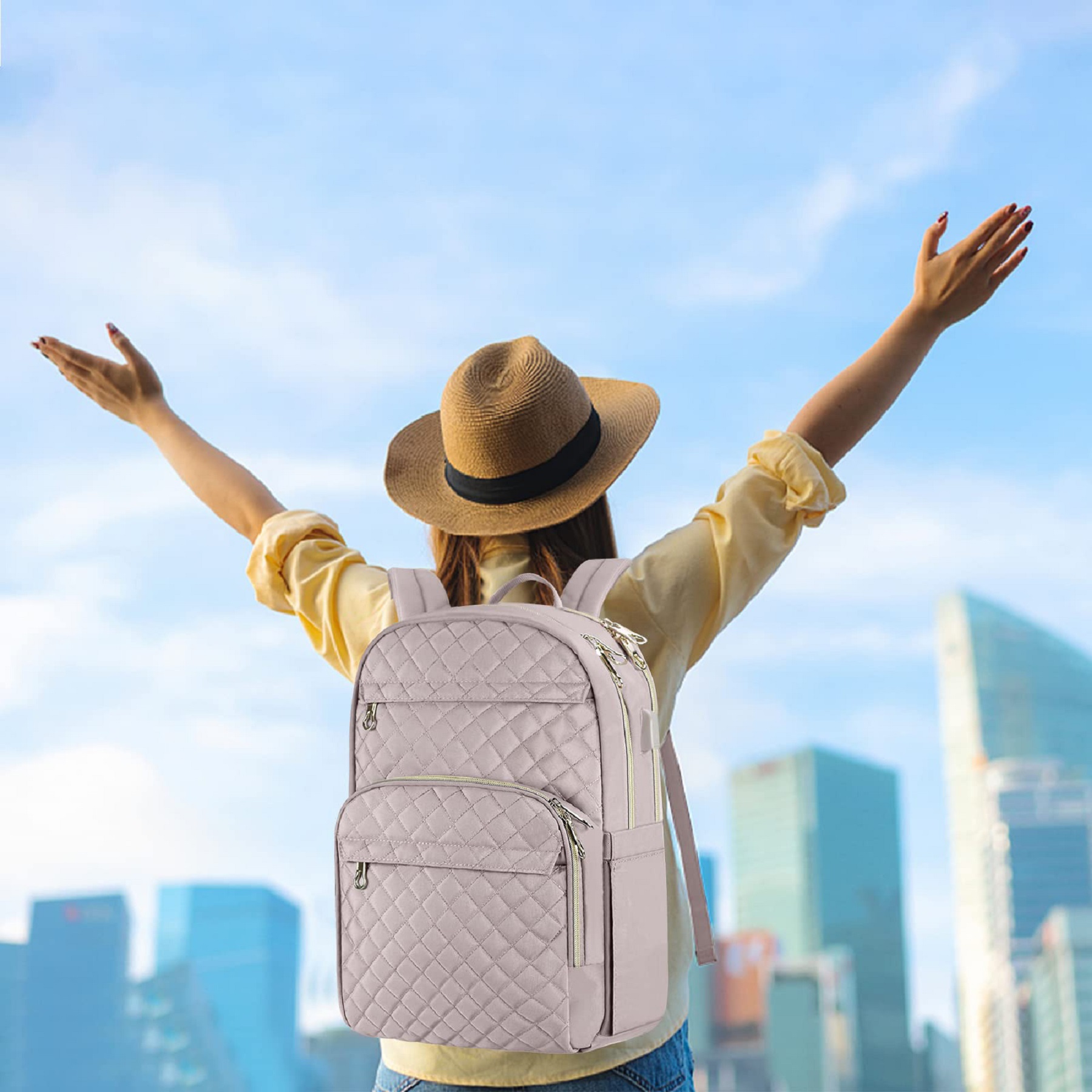 15.6 Inch Stylish Daypack with USB Charging Port 4