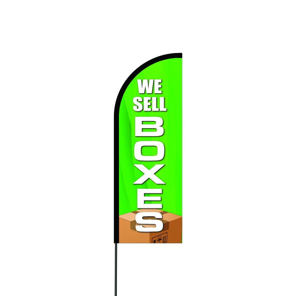 We Sell Boxes Green Flag Kit Hardware 17 Feet Feather Flag Sign