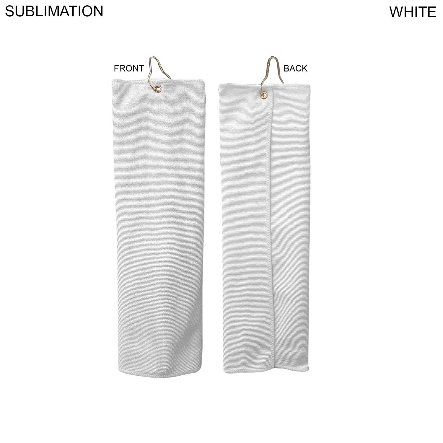 72Hr Fast Ship- Microfiber Dri-Lite Terry Golf Towel, 18" length, Trifold Grommet & Hook, Sublimated 10