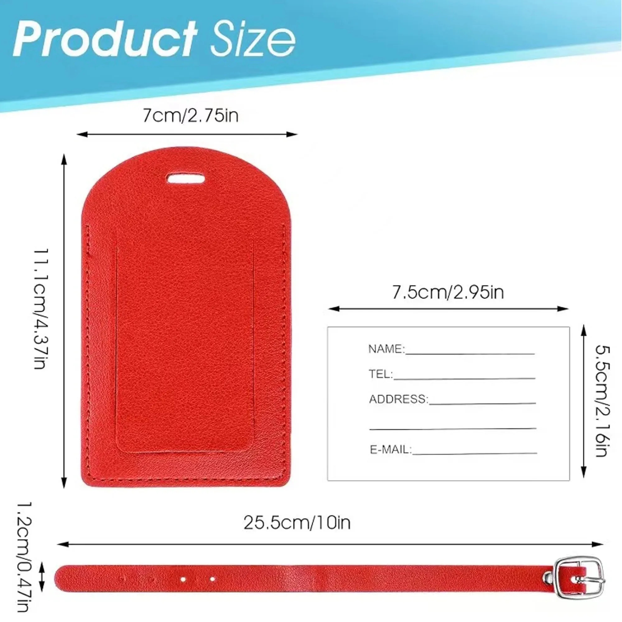 PU Leather Luggage Tag With Custom Logo 13