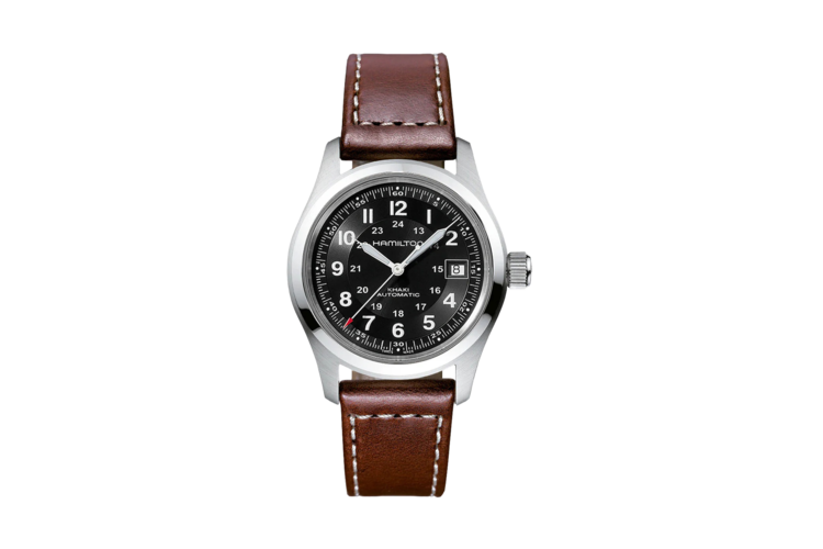 Hamilton Khaki Field Auto Brown Leather Strap Watch 4