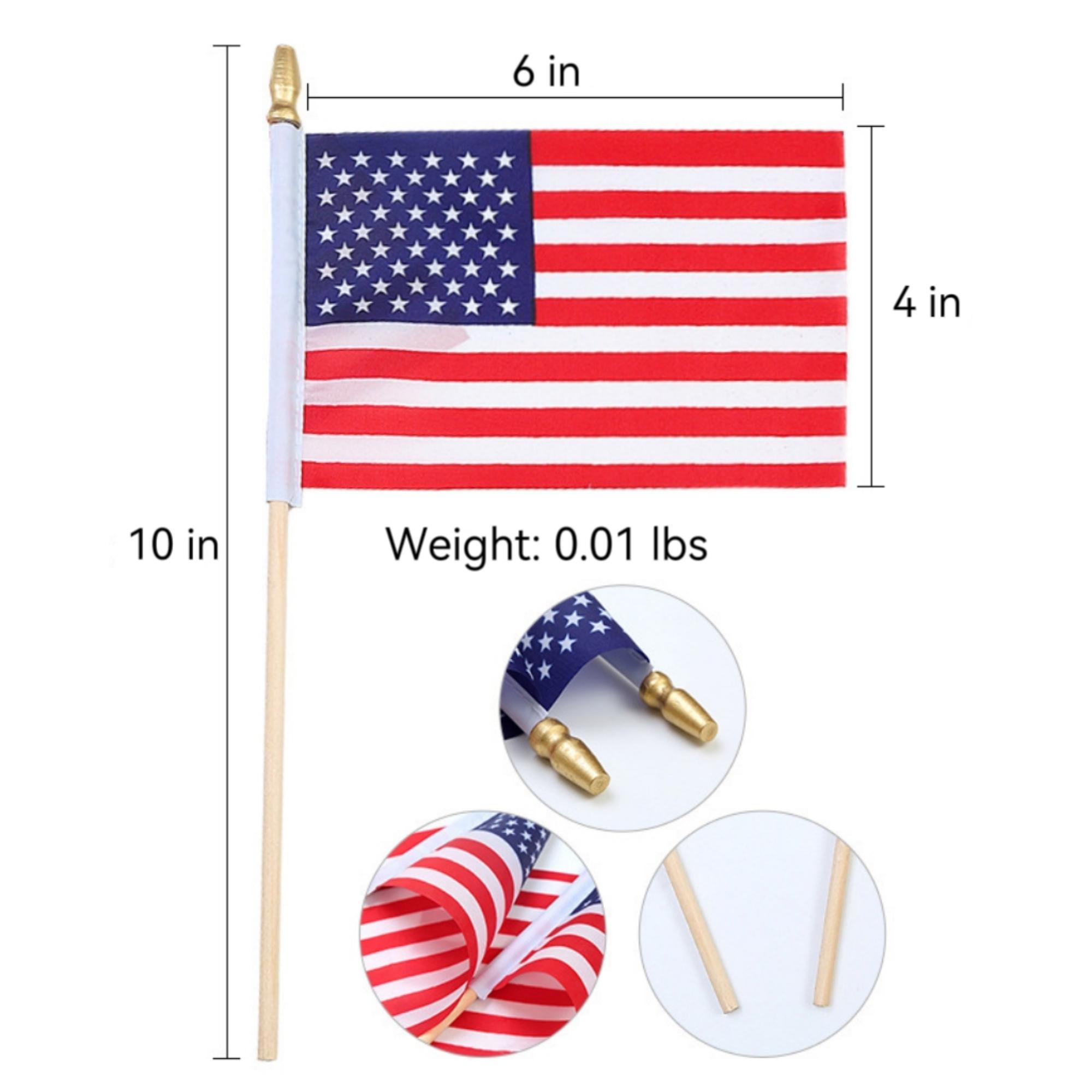 MOQ 100pcs Wood Shaft Handheld Flag 5